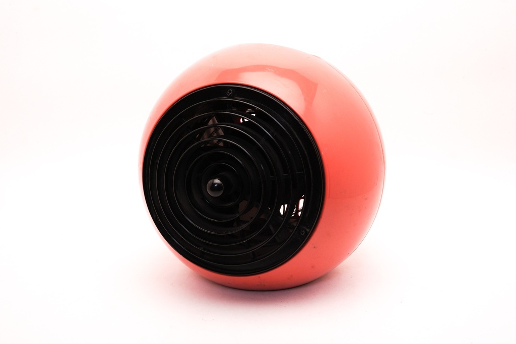 Retro Spherical Desk Fan in Coral Red
