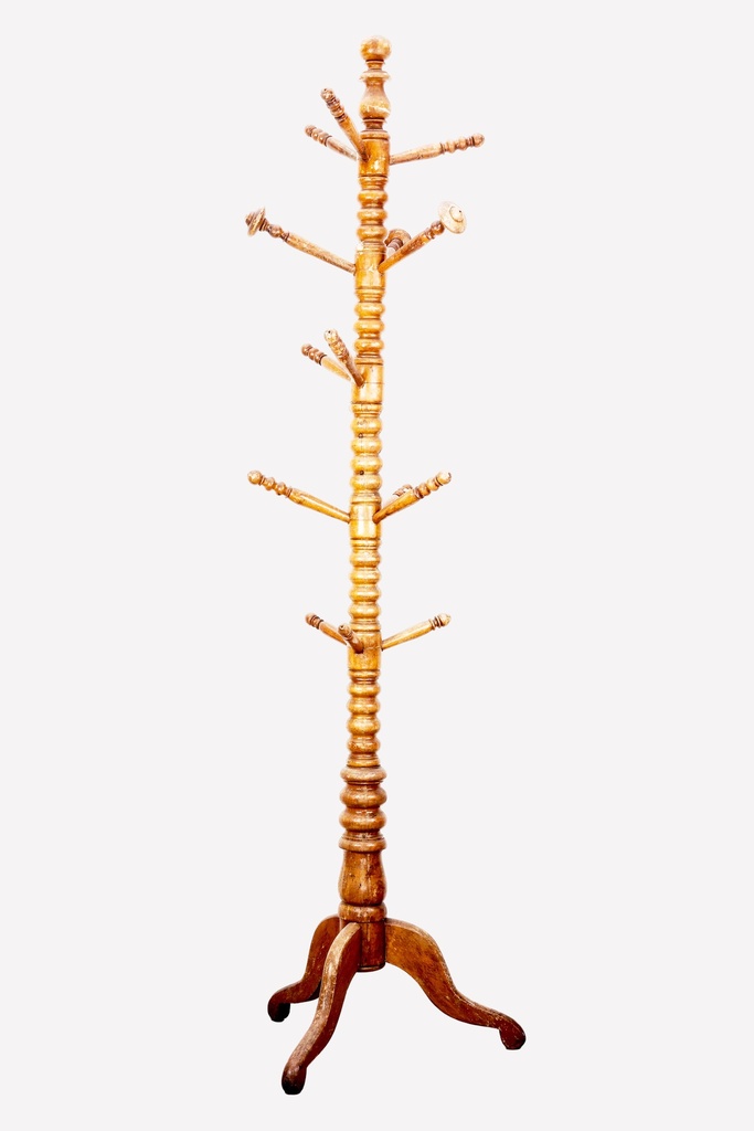 Antique Spindle Wood Coat Rack