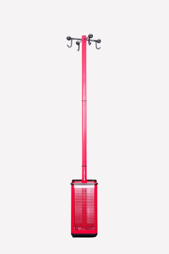 Red Modern IV Pole with Perforated Base