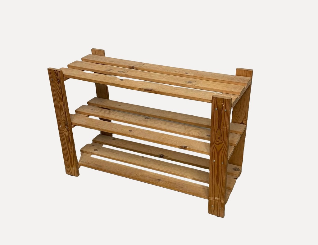 Rustic Wooden Slatted Shelf Unit