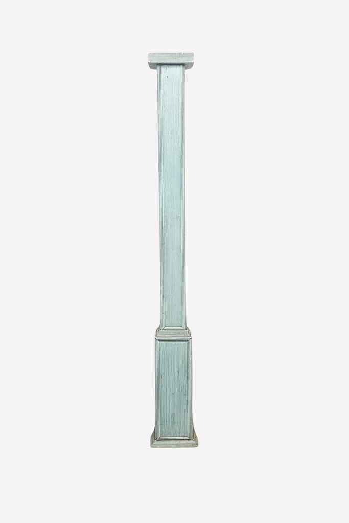 Distressed Aqua Wooden Pedestal Column