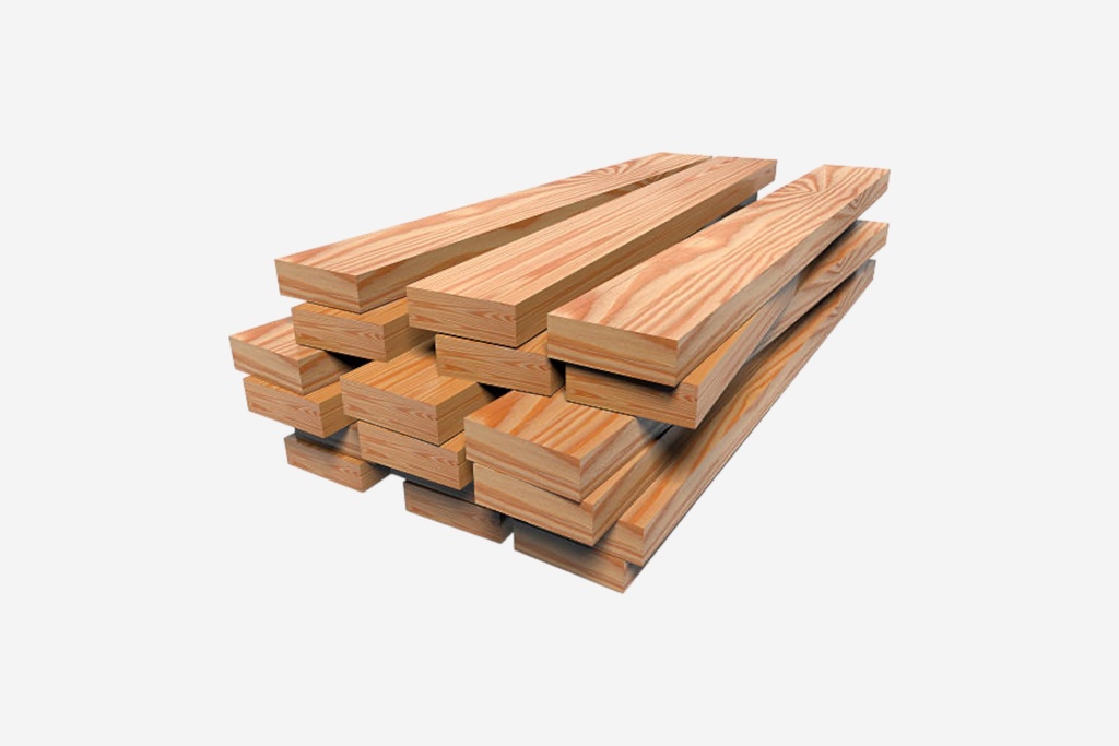 Stacked Pine Lumber Planks