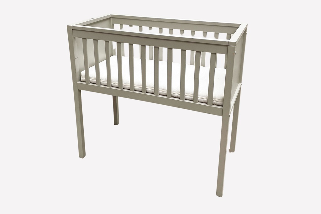 Modern White Wooden Bassinet with Mattress