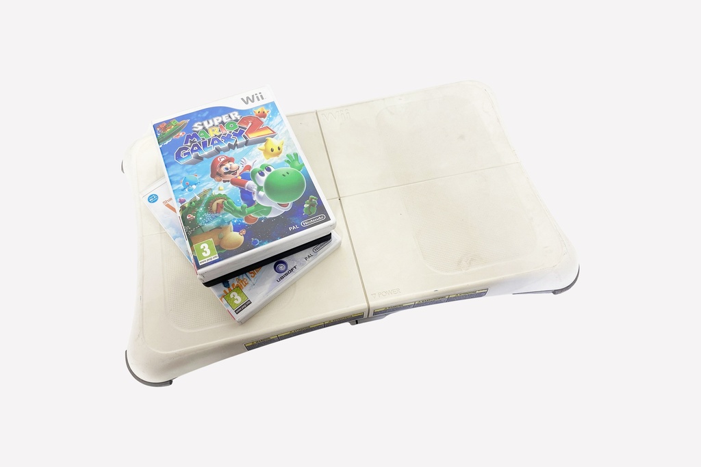 Nintendo Wii Balance Board with Super Mario Galaxy 2 Game Cases