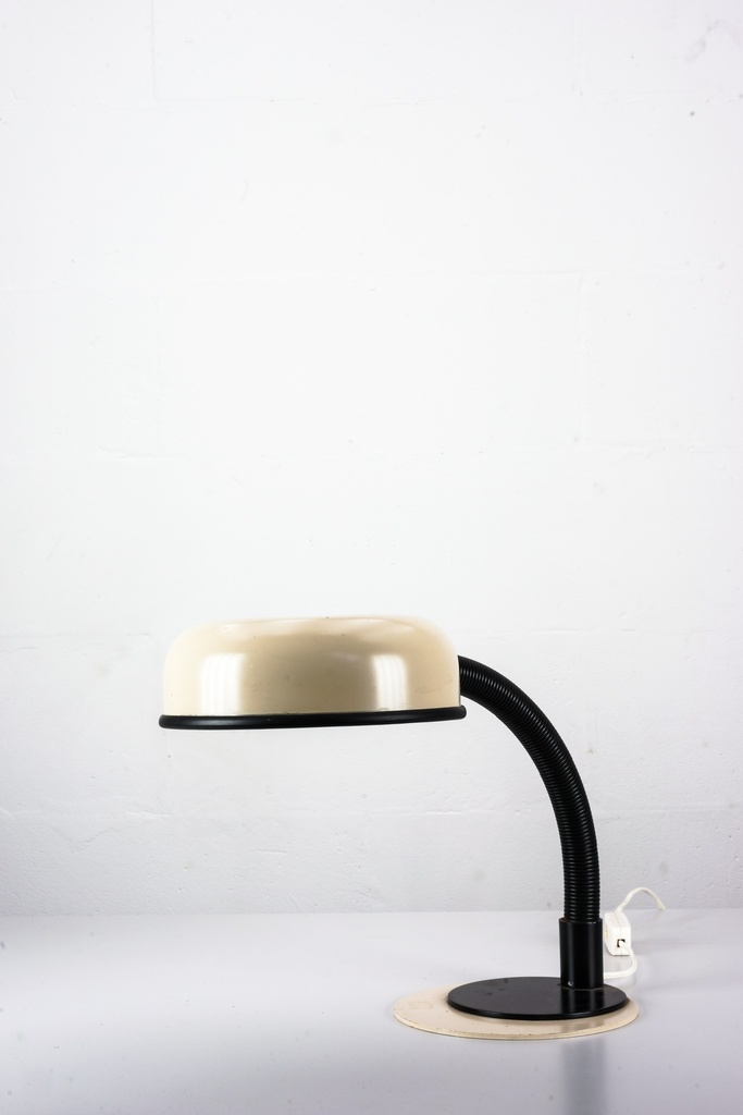 Vintage Beige Dome Desk Lamp with Flexible Neck