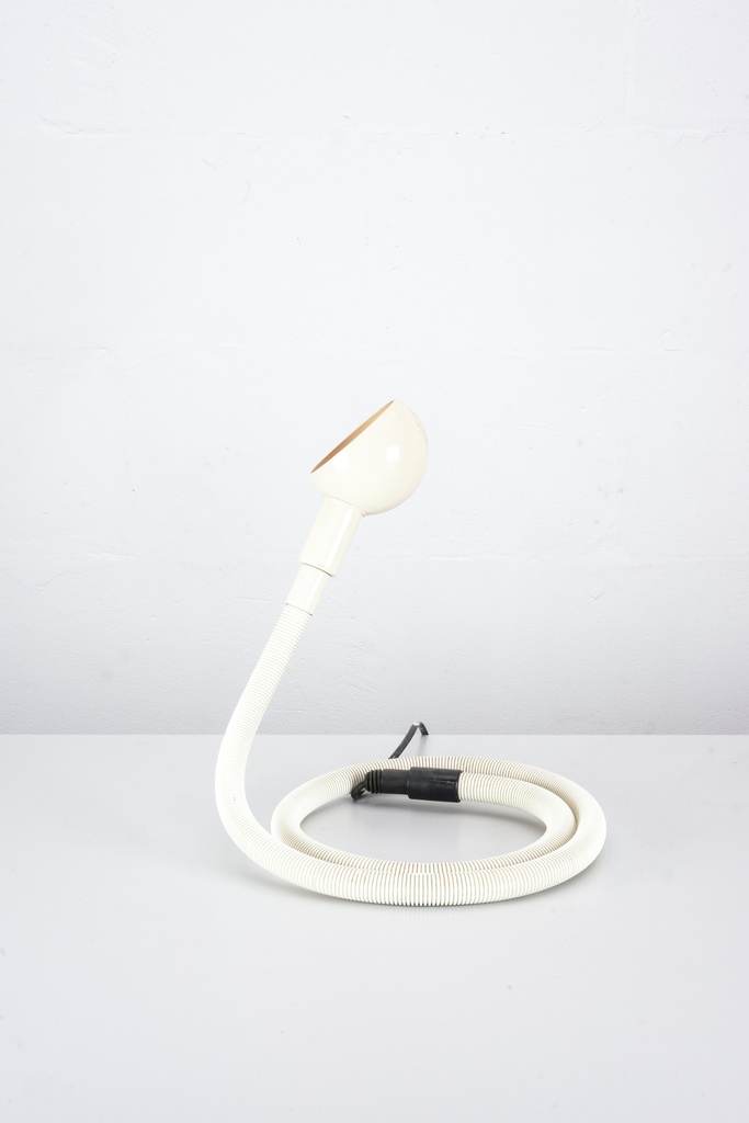 Vintage White Hose Lamp with Curved Neck