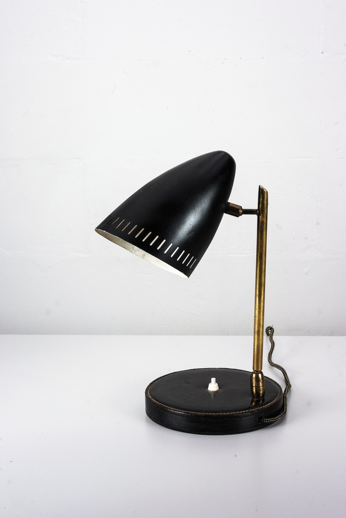 Mid-Century Modern Black Brass Desk Lamp