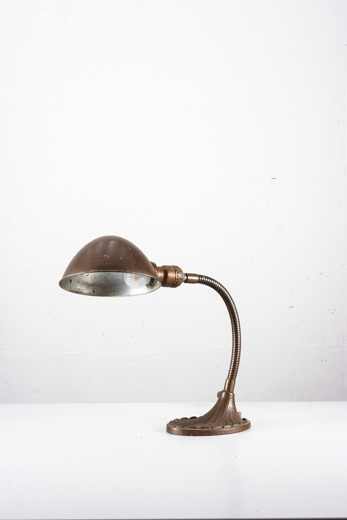 Vintage Brass Gooseneck Desk Lamp