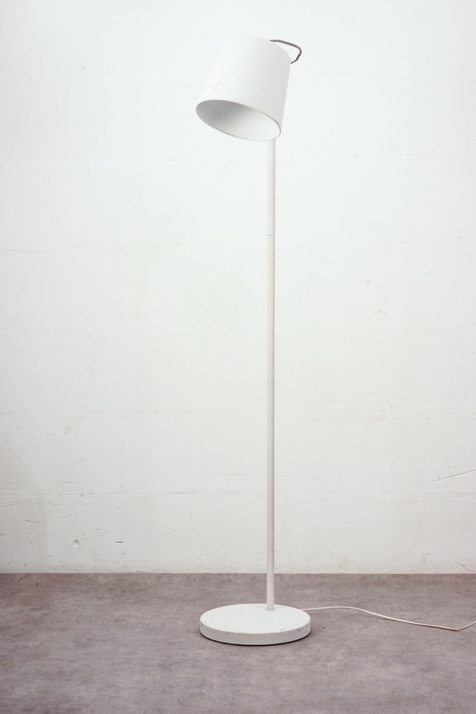 Minimalist White Floor Lamp with Angled Shade