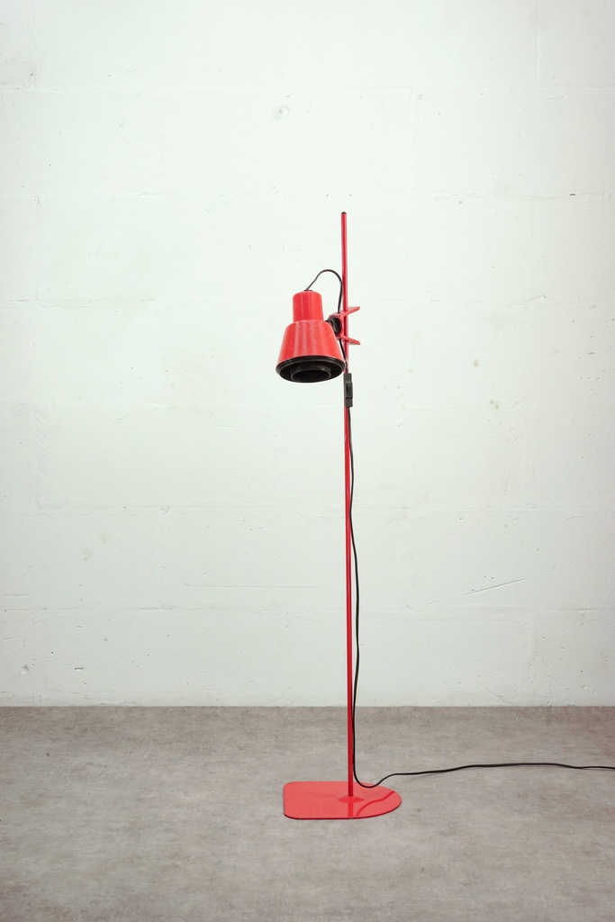 Vintage Red Industrial Floor Lamp