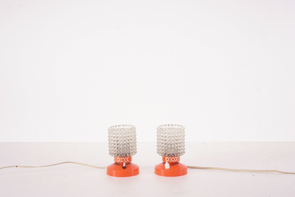 Retro Orange Glass Table Lamp