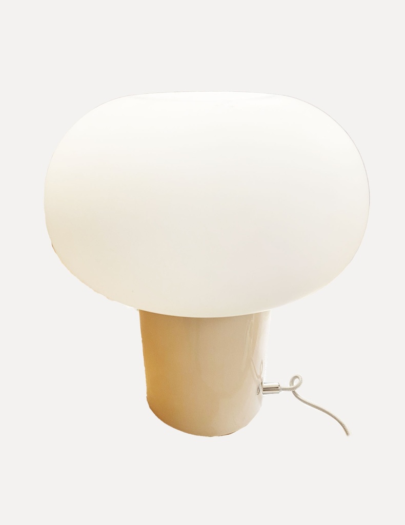 Modern Mushroom Table Lamp, White Glass Shade
