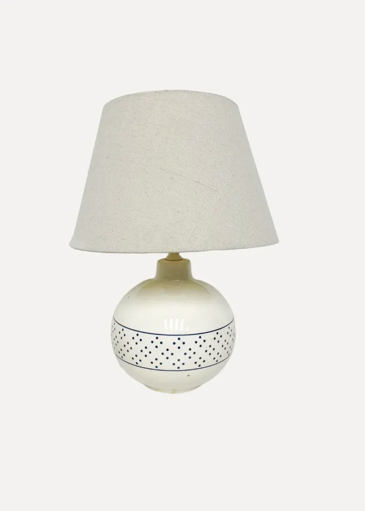 White Polka Dot Ceramic Lamp