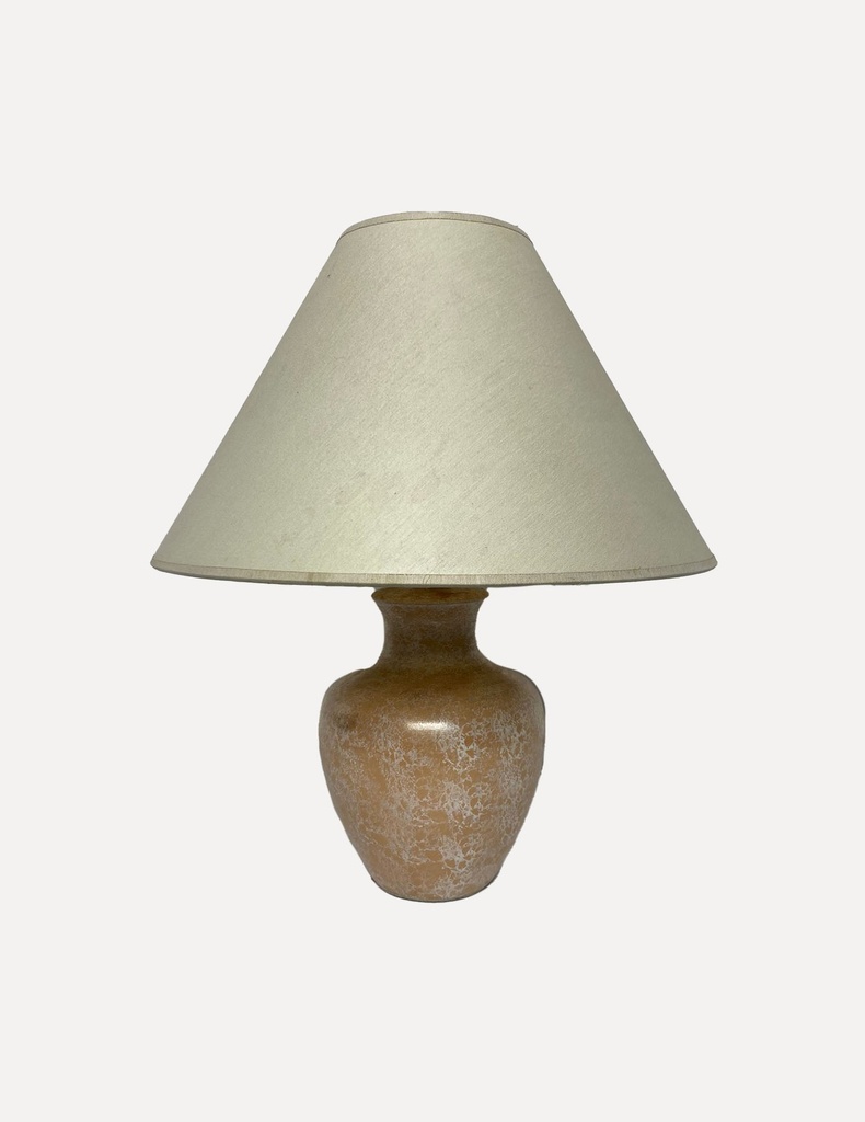 Rustic Beige Table Lamp with Tapered Shade