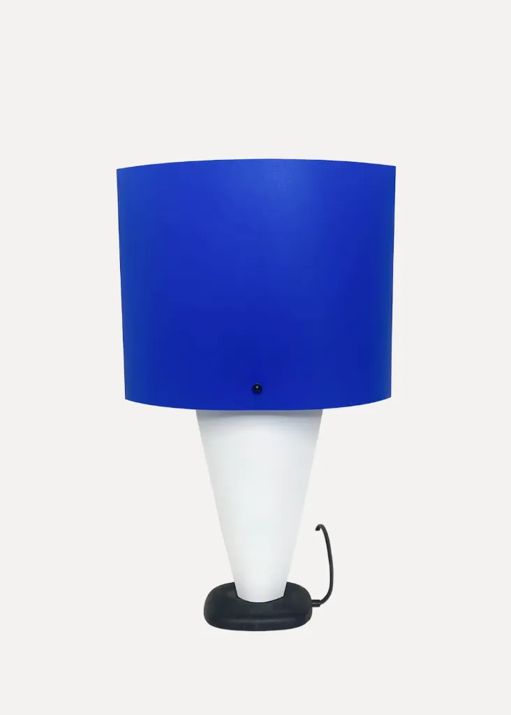 Modern Cone Table Lamp with Blue Shade