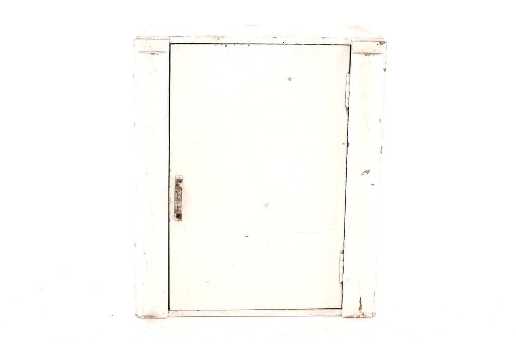 Vintage White Metal Storage Cabinet