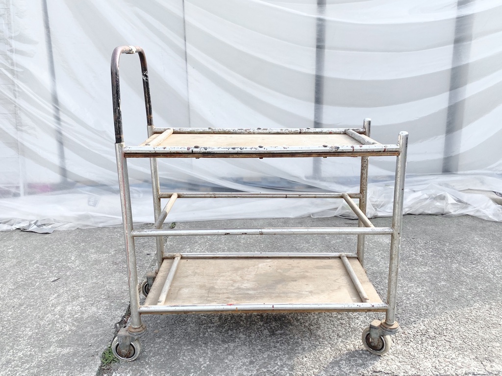 Vintage Industrial Utility Cart with Casters