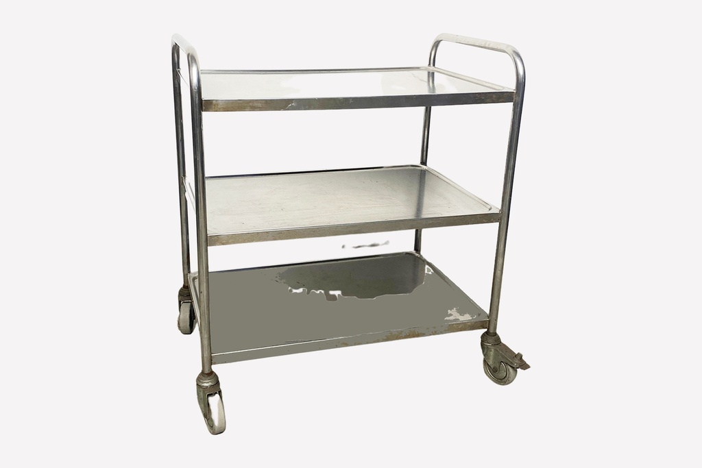 Industrial Stainless Steel Utility Cart with Three Shelves