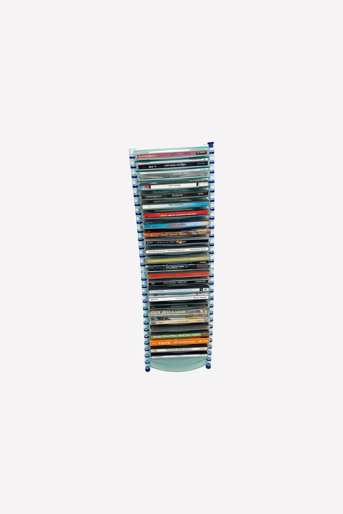 Tall Spindled CD Rack Filled with Music Collection
