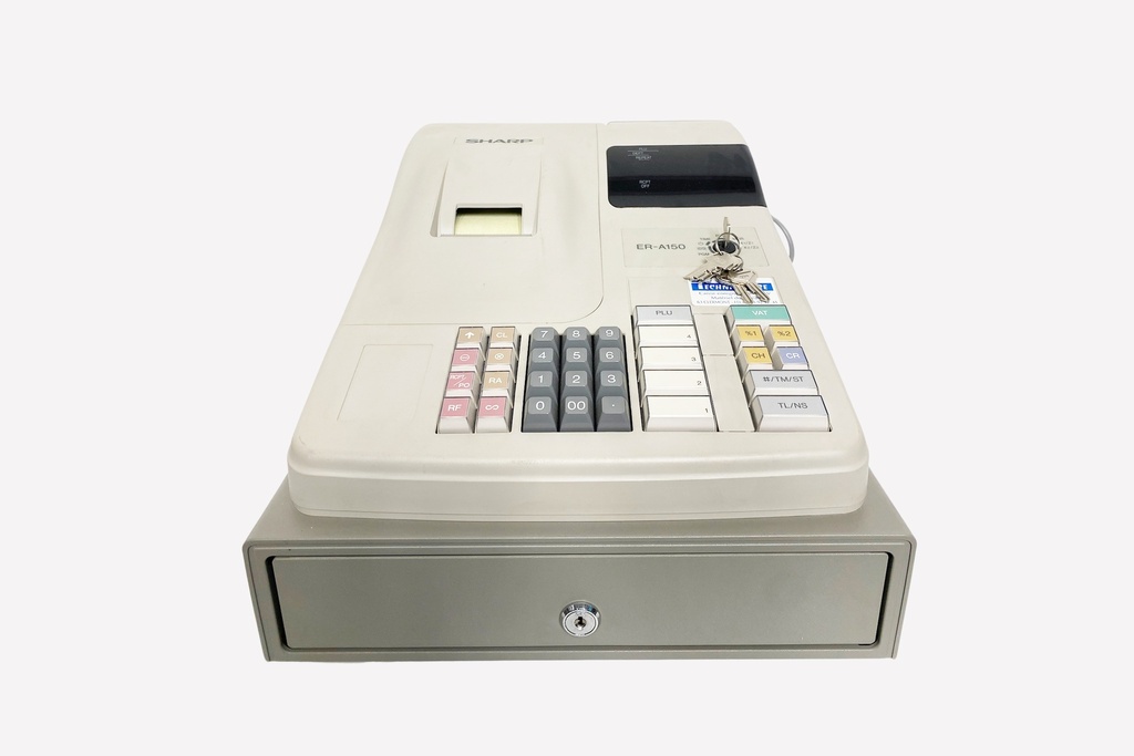 Retro Cash Register with Key and Lock Drawer