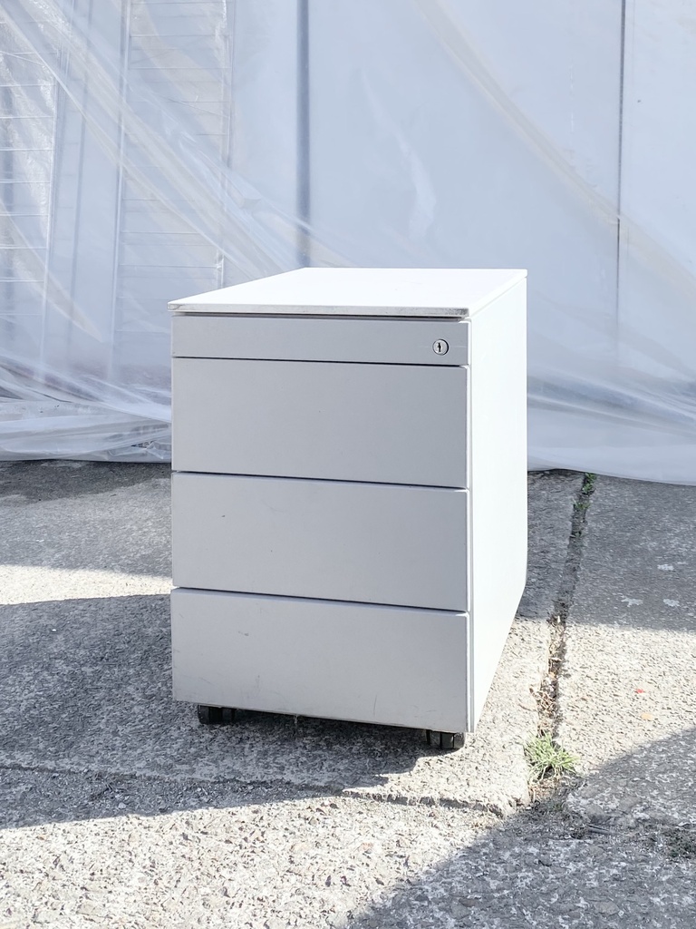 Modern Gray Filing Cabinet on Casters