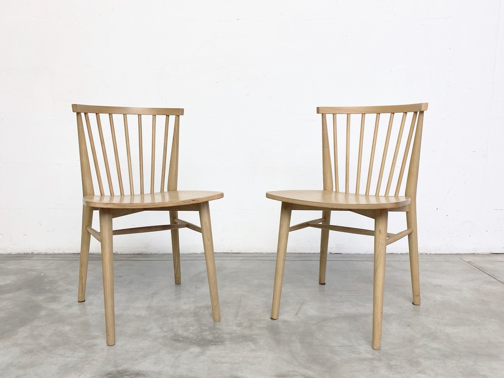 Pair of Blonde Wooden Windsor Chairs
