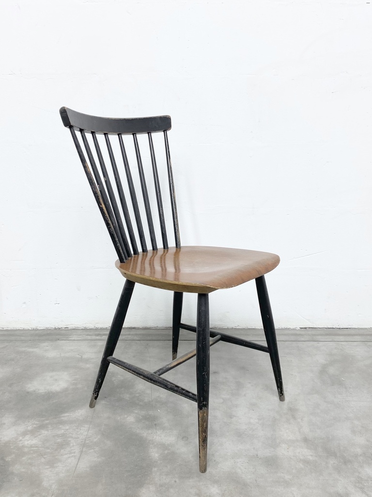 Vintage Black Spindle-Back Wooden Chair
