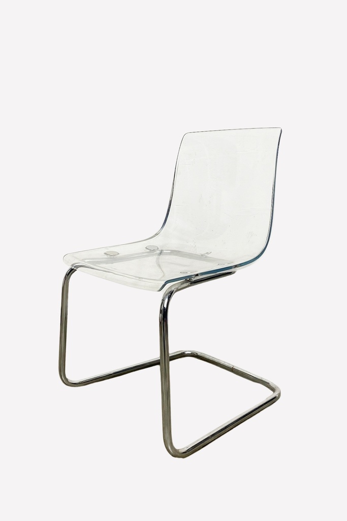 Modern Minimalist Clear Acrylic Chair with Chrome Base