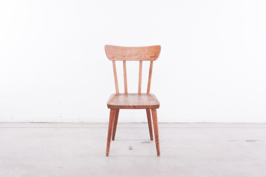 Rustic Wooden Spindle-Back Chair