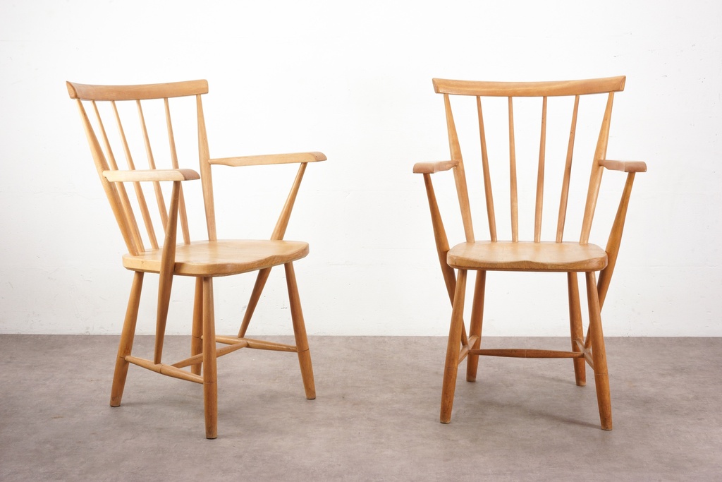 Pair of Mid-Century Windsor-Style Armchairs