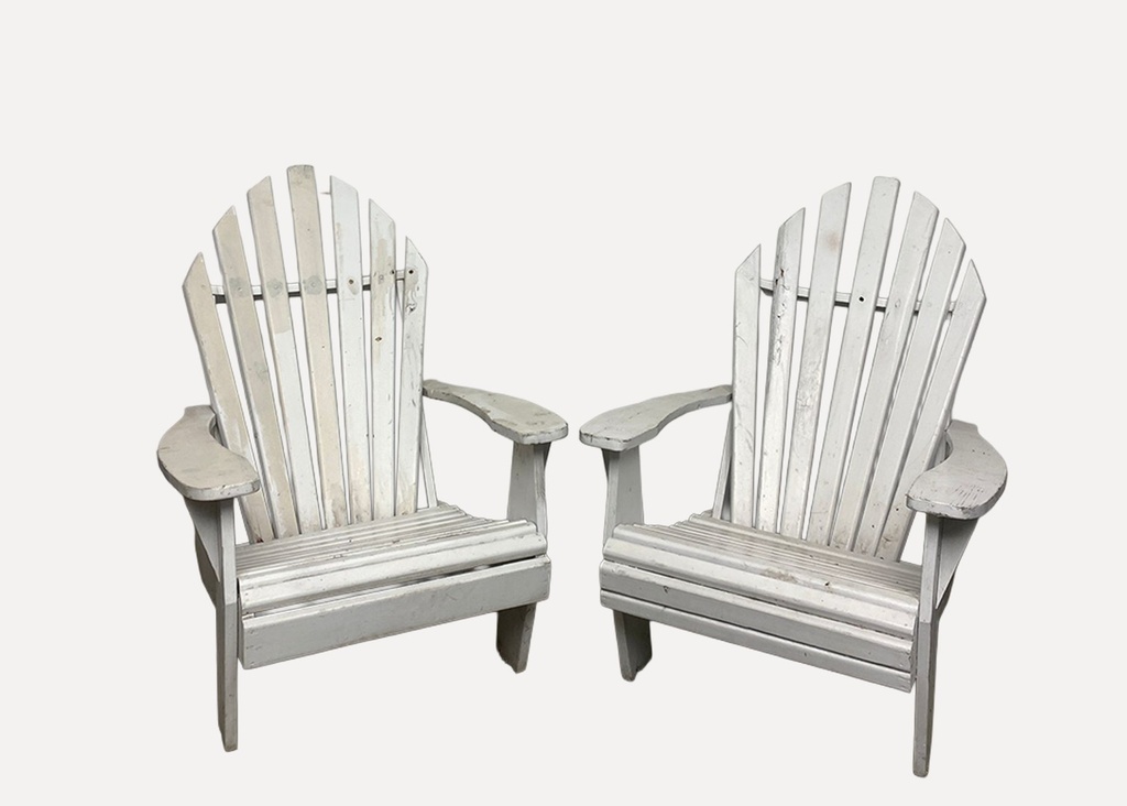Vintage White Adirondack Chairs