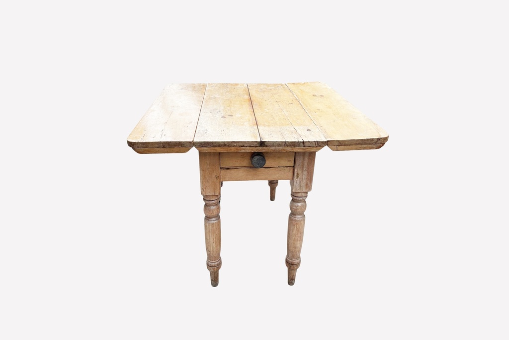 Rustic Antique Drop-Leaf Farmhouse Table