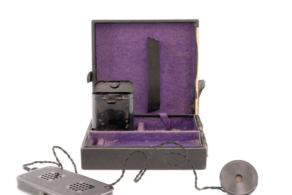 Vintage Portable Telegraph Set with Velvet-Lined Case