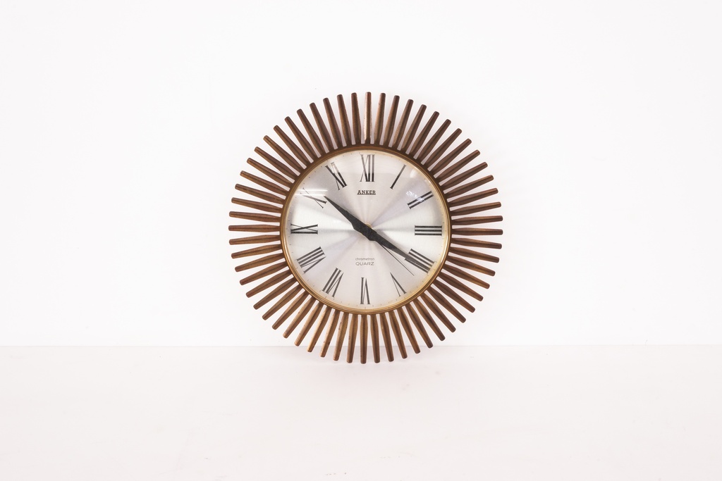Mid-Century Modern Sunburst Wall Clock