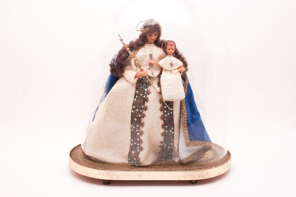 Religious Figurine Under Glass Dome