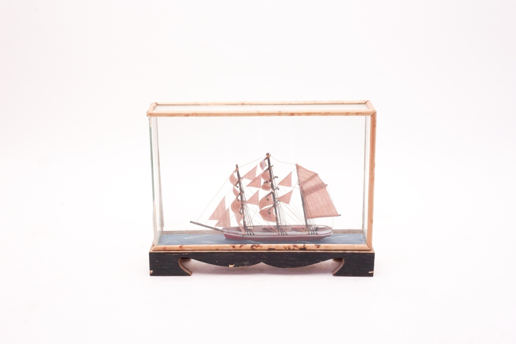Miniature Sailing Ship in Glass Display Case