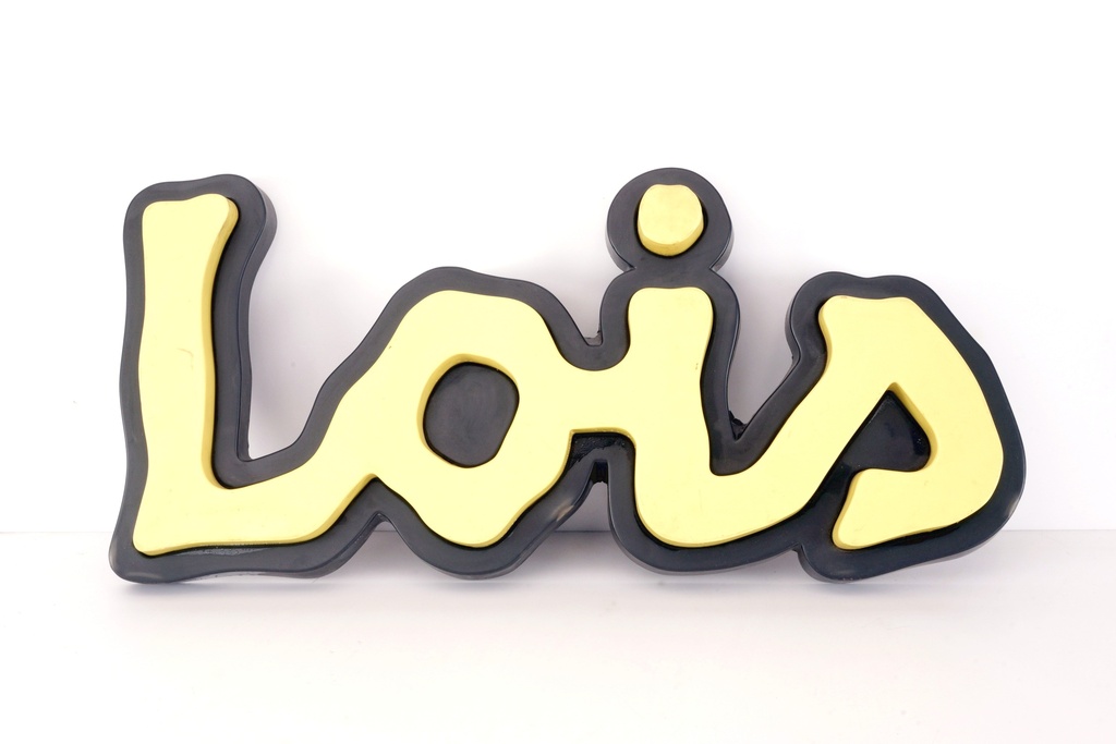 Retro Yellow "Lois" Pop Art Sign