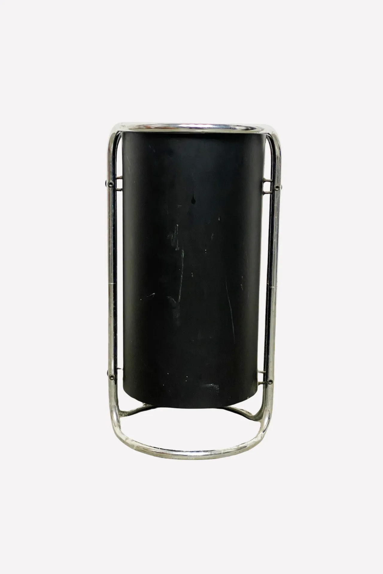 Modern Black Metal Trash Bin