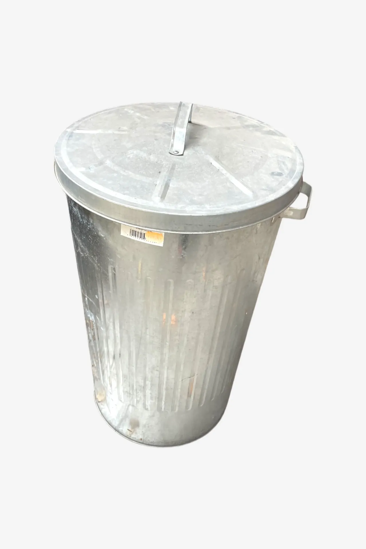 Galvanized Metal Trash Can with Lid