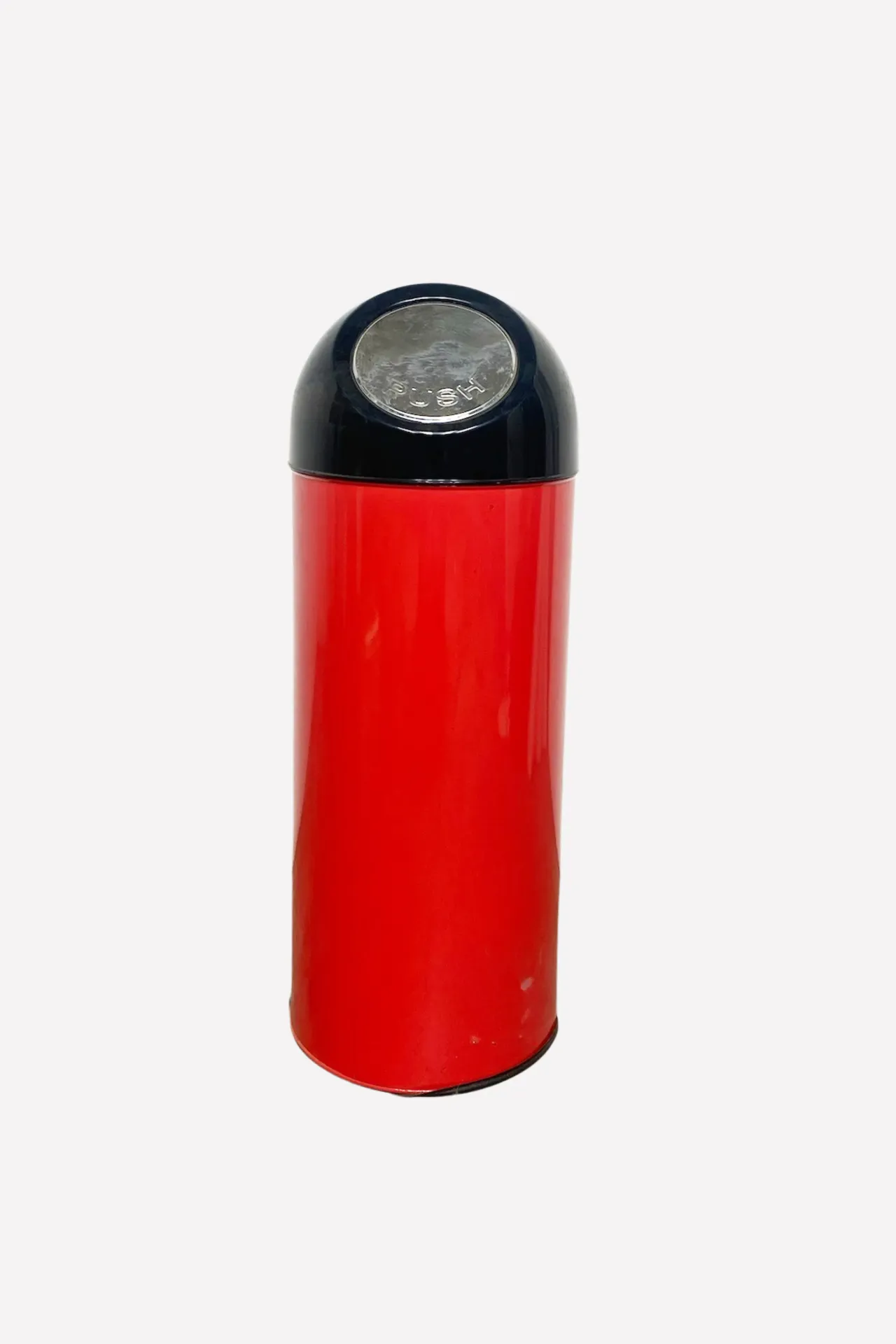 Retro Red Push-Top Trash Can