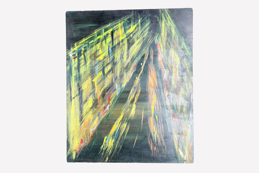 Abstract Neon Alleyway Painting