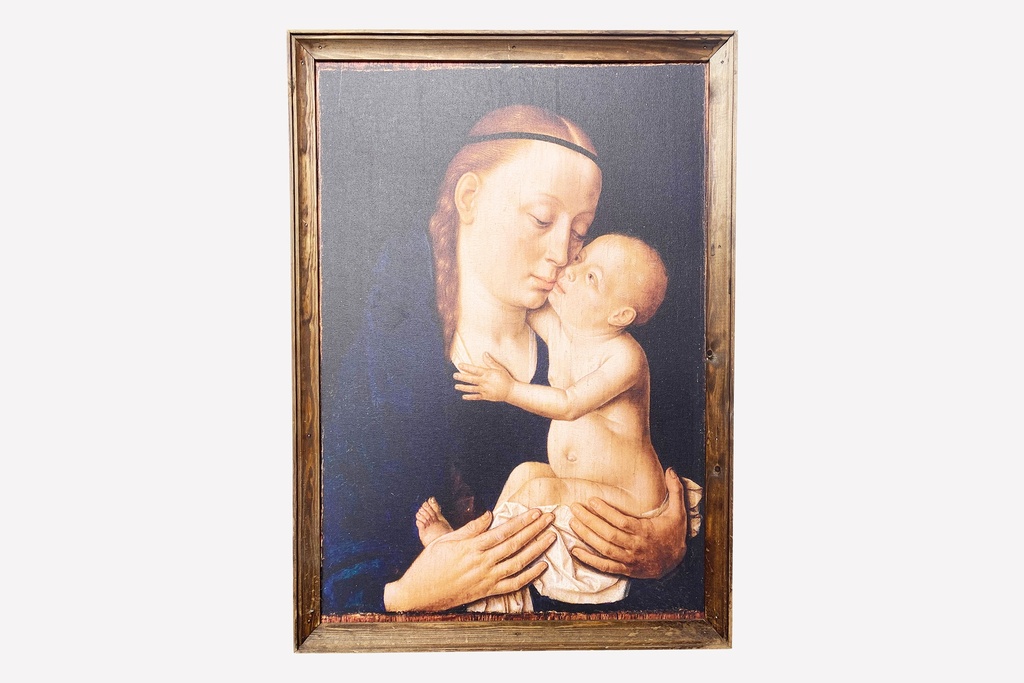Framed Renaissance-Style Mother and Child Painting