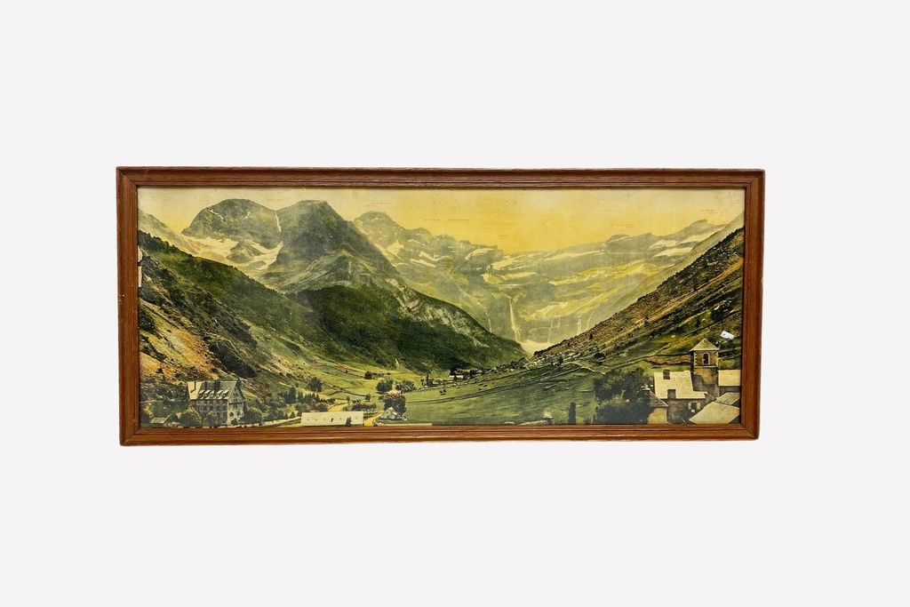 Framed Vintage Alpine Landscape Print