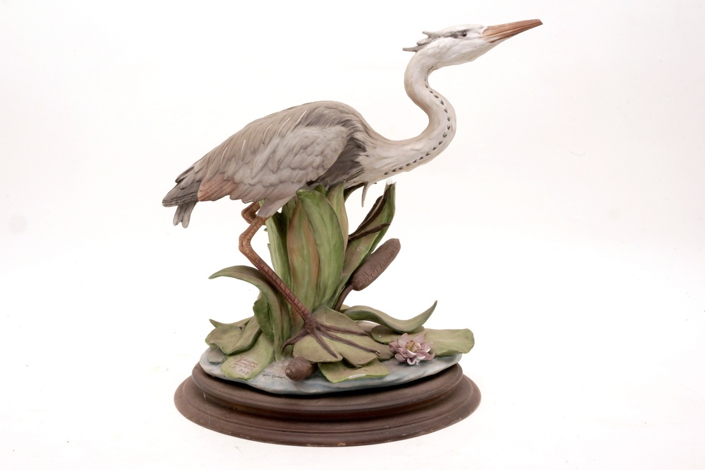 Porcelain Heron Marsh Sculpture