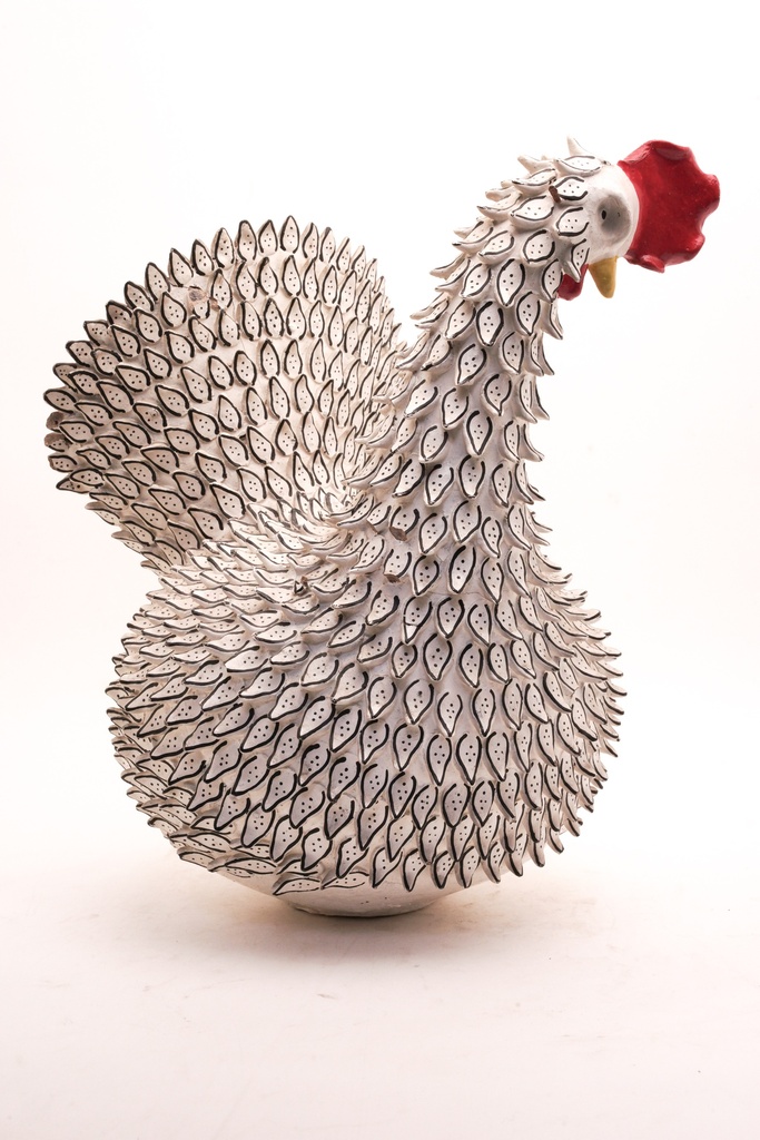 Textured Ceramic Hen Sculpture