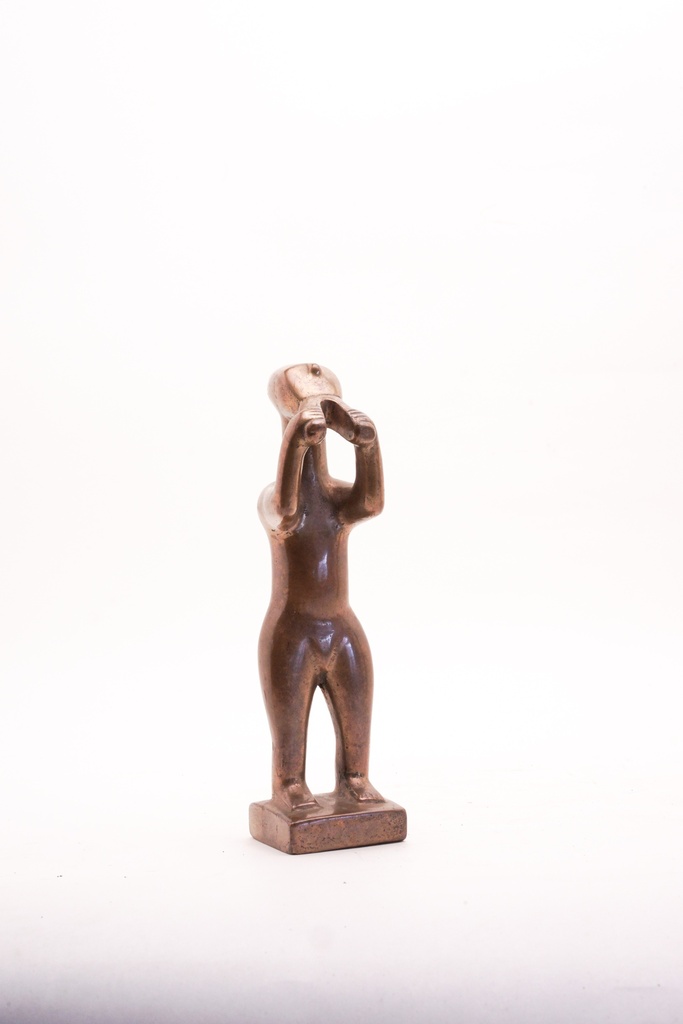Bronze Abstract Figure with Raised Arms