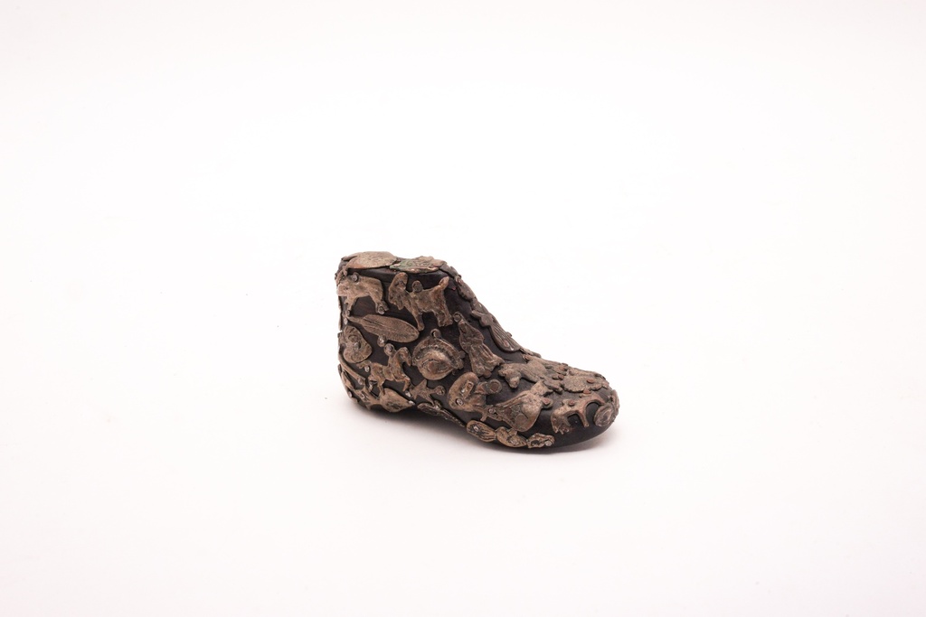 Antique Bronze Embellished Boot Sculpture