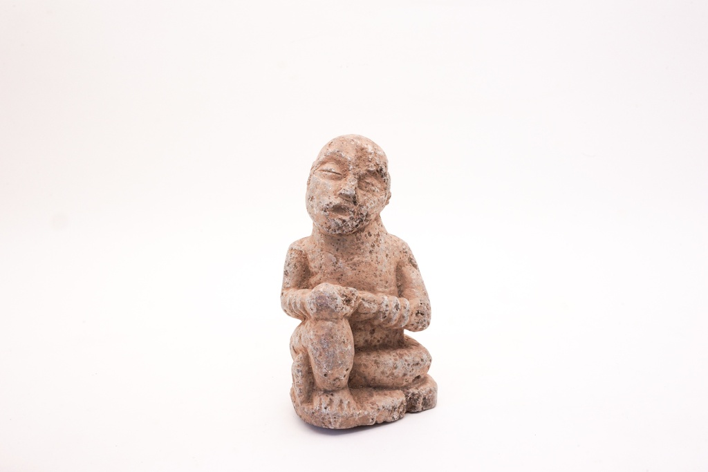 Stone Figurine of Seated Figure with Folded Hands
