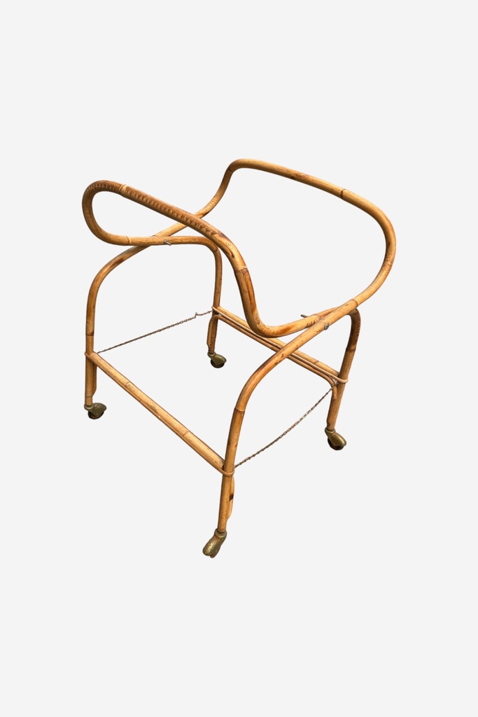 Vintage Rattan Rolling Chair Frame