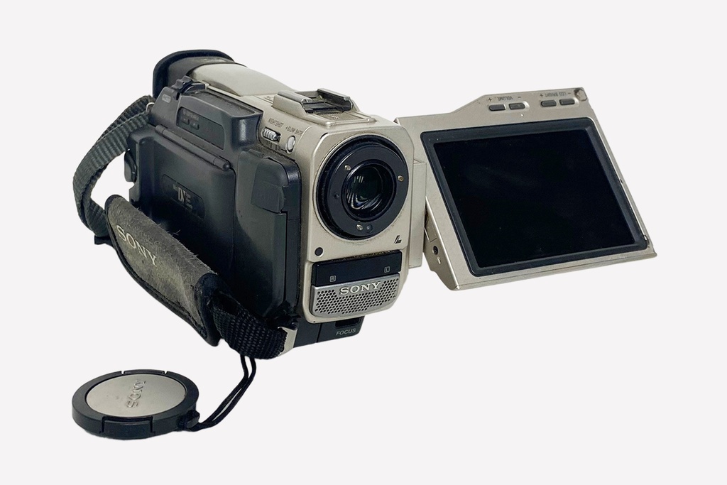 Retro Sony Handycam Camcorder with Flip-Out Screen